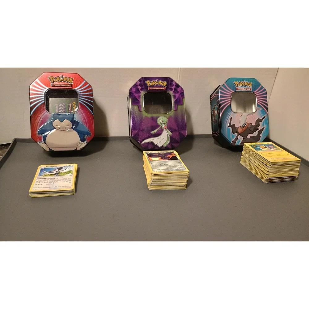 Pokemon Card Lot Unisex OS Multicolored Good Snorlax Gardevoir Darkrai Tins 150+